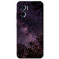 Potkal Hediye Fabrikası Xiaomi Redmi Note 11E HD Baskılı Kılıf + 9D Tam Ekran Koruyucu - Gece Galaksi