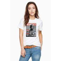 Rap Hiphop 2pac Respect Cover Baskılı Beyaz Kadın Tshirt
