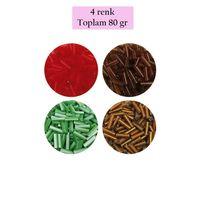Uzun Boru Kesme Boncuk Çap 2mm Uzunluk 10 mm - 4 Renk - Toplam 80 Gram - BNC431