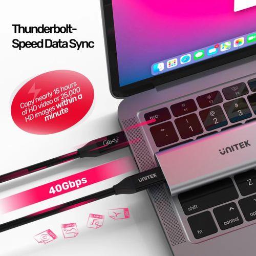 UNITEK USB4 THUNDERBOLT KABLO 0.8MT 40GBPS, 8K&amp;60Hz,100W (C14100BK-0.8M)