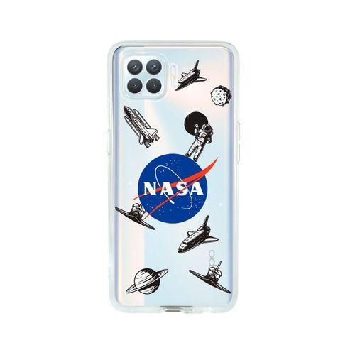 Oppo Reno 4 Lite Nasa Desenli Premium Şeffaf Silikon Kılıf