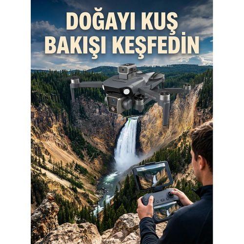 Gps Konumlandırmalı Çift Kameralı Drone Canlı Görüntü Aktarımlı