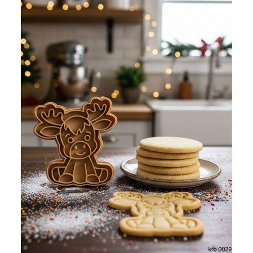 Sevimli Geyik Kurabiye Kalıbı – Yılbaşı Temalı Geyik Figürlü, Çift Parça Hamur Kesici, Şeker Hamuru ve Oyun Hamuru İçin