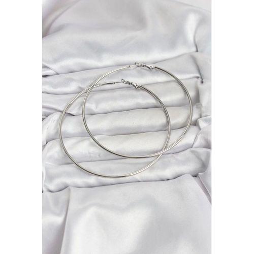 316L Çelik Gümüş Renk 75 mm Halka Küpe