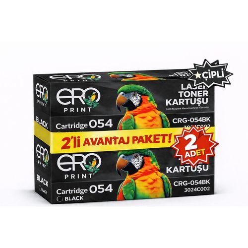 Canon CRG 054 Siyah Muadil Toner - 1500 Sayfalık Çipli Toner - 2'li Avantaj Paket