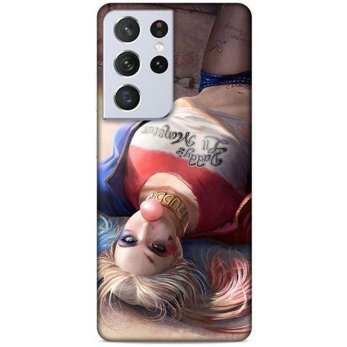 Samsung Galaxy S21 Ultra Uyumlu Kılıf Harley Quinn (2) Kabı Kahve