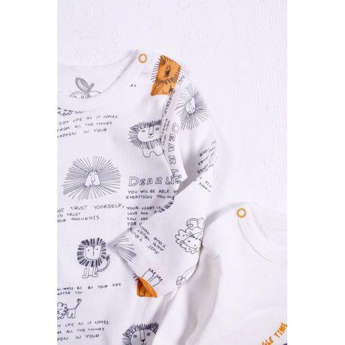 Aslan Desenli Uzun Kol 2'li Erkek Bebek Body