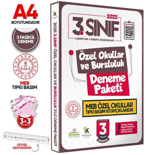 2025 3 Sınıf Özel Okullar ve Bursluluk Hazırlık MEB Tıpkı Basım Deneme 3lü Fasikül SETİ