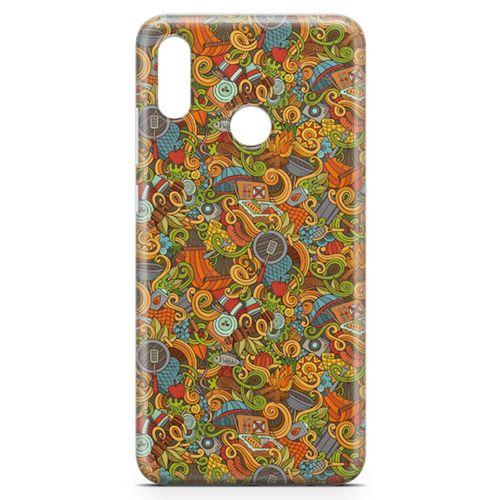 Huawei Y7 Prime 2019 Kılıf Doodle Piknik Seti Arka Kapak Koruma Desenli Full Koruyucu