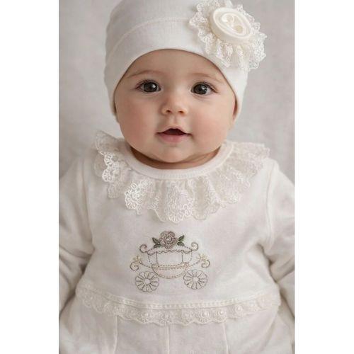 Çiçekli Araba Nakışlı Dantelli Tulum