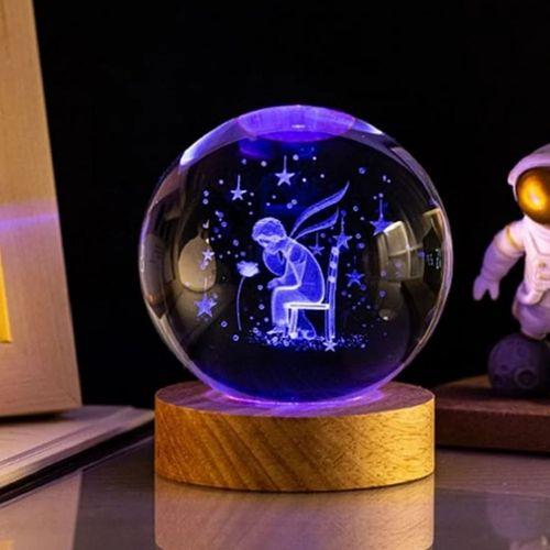 Küçük Prens Tasarımlı Işıklı Cam Küre