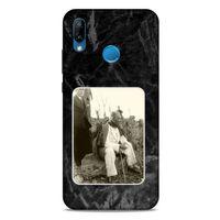 Huawei P20 Lite Kılıf Atatürk (29) Arka Koruma Kılıfı Siyah Mermer