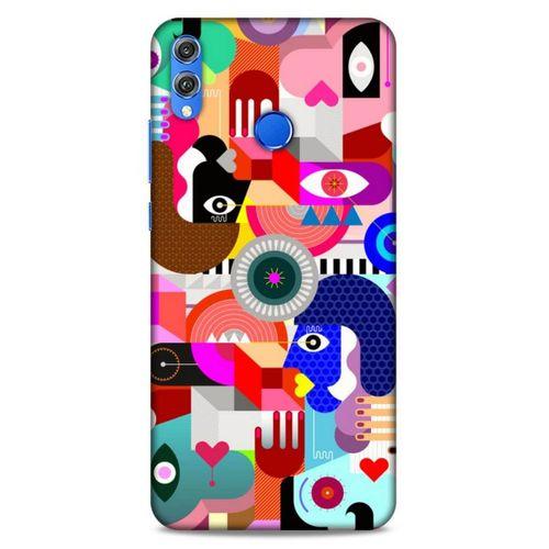 Lopard Huawei Honor 8x Uyumlu Kılıf Soyut Sanat (21) Baskılı Koruyucu Kapak