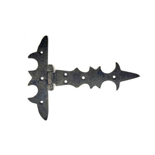 Antika Tarz Dekoratif Pirinç Kuyruklu Lale Menteşe - 147x193 Mm, Oksit