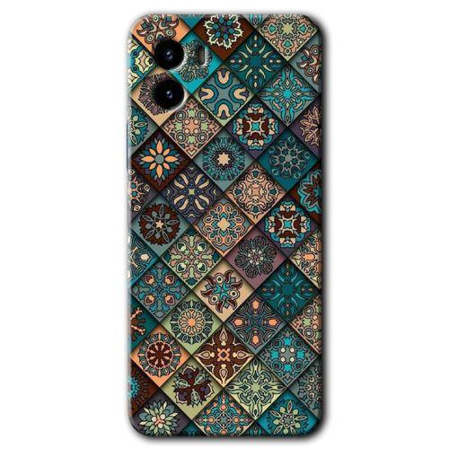 Vivo Y15s Kılıf HD Desen Baskılı Arka Kapak - Mat Mandala