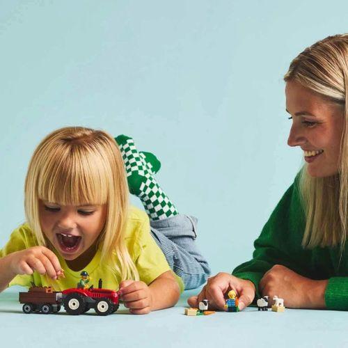 Çocuk City Römorklu Kırmızı Çiftlik Traktörü ve Koyun 60461