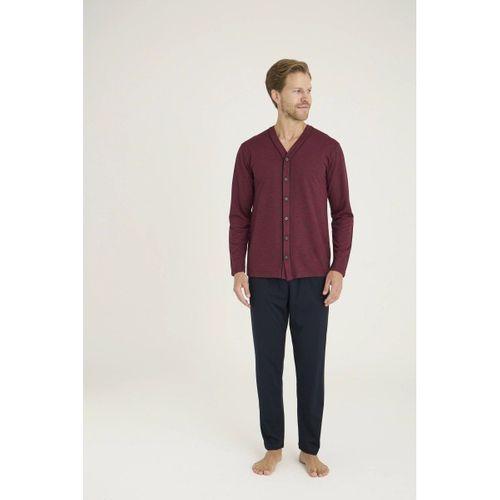 9225 Erkek V.yaka Boydan Düğmeli Pijama Takım