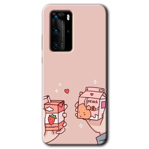 Huawei P40 Pro Kılıf HD Desen Baskılı Arka Kapak - Meyveli Süt