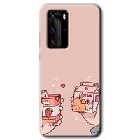 Huawei P40 Pro Kılıf HD Desen Baskılı Arka Kapak - Meyveli Süt