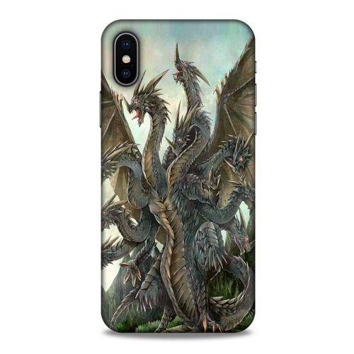 Apple iPhone XS Kılıf Dragons (35) Fit Design Kılıf 9 Başlı Ejderha