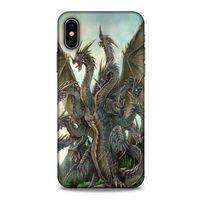 Apple iPhone XS Kılıf Dragons (35) Fit Design Kılıf 9 Başlı Ejderha