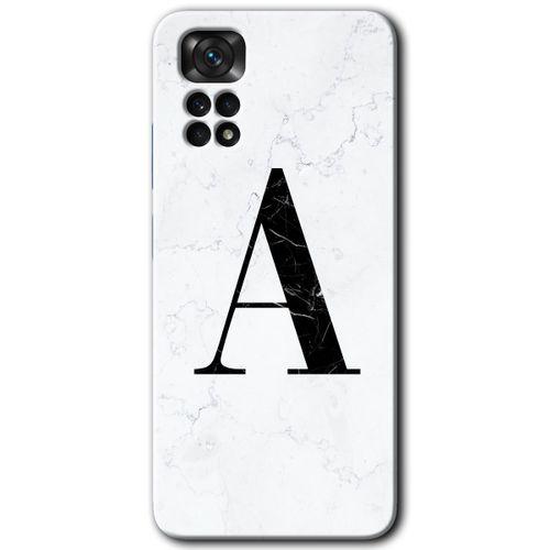 MRCİLETİSİM Xiaomi Redmi Note 11s 5G Global Kılıf HD Desen Baskılı Arka Kapak+Temperli Cam - Desenli A Harfi