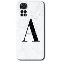 MRCİLETİSİM Xiaomi Redmi Note 11s 5G Global Kılıf HD Desen Baskılı Arka Kapak+Temperli Cam - Desenli A Harfi