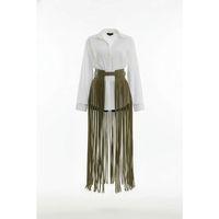 Haki Etek Tokalı Maksi Boy İp Detaylı Etek - Brf1003