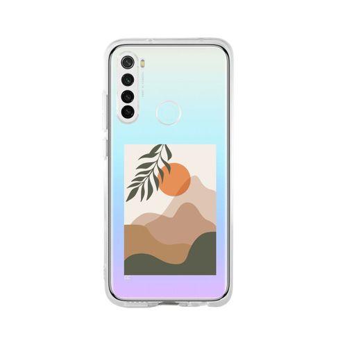 Redmi Note 8 Landscape With Sun Desenli Premium Şeffaf Silikon Kılıf