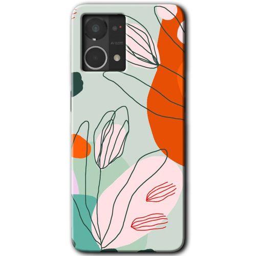 Oppo Reno 7 4G Kılıf HD Desen Baskılı Arka Kapak - Vektör Çiçekler