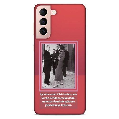 Lopard Samsung Galaxy S21 Uyumlu Kılıf Atatürk (5) Koruma Kabı