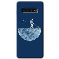 Potkal Hediye Fabrikası Samsung Galaxy S10 Kılıf HD Desen Baskılı Arka Kapak - Uzay İşçisi