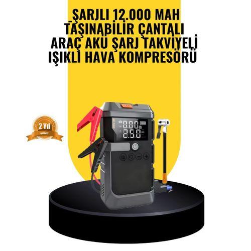 Işıklı Hava Kompresörlü Taşınabilir Akü Takviye Ünitesi