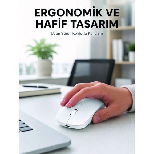 Profesyonel Kablosuz Bluetooth Mouse Çift Modlu Ergonomik Fare