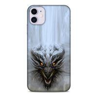 Apple Iphone 11 Kılıf Dragons (11) Tam Koruma Beyaz Ejderha