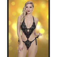 Kadın Siyah Dantel Detaylı Fantezi Gecelik