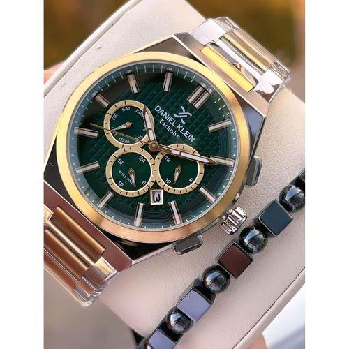 Daniel Klein Erkek Kol Saati 30 Metre Suya Dayanıklı Çelik Kordon + Bileklik Hediyeli VS.BLKT.0662