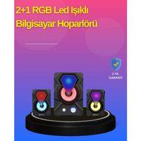 2 1 Kanal Rgb Led Oyun Hoparlörü Subwoofer Destekli