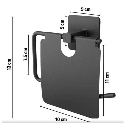 Zhltools Kendiliğinden Yapışkanlı Siyah Paslanmaz Metal Kapaklı Tuvalet Kağıtlığı Aparatı
