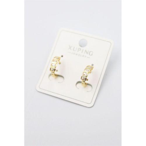 Taşlı Halka Küpe - Altın