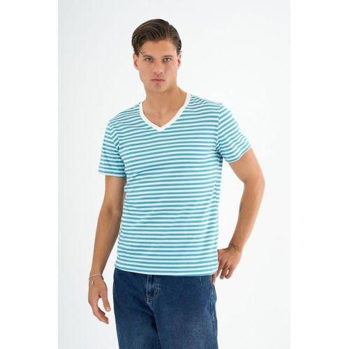 ALEXANDERGARDI V Yaka Çizgili T-shirt