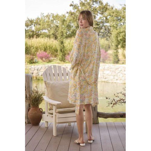 Çiçek Ve Yaprak Desenli Ve Baskılı "you Are Beautiful" Sabahlık Takımı