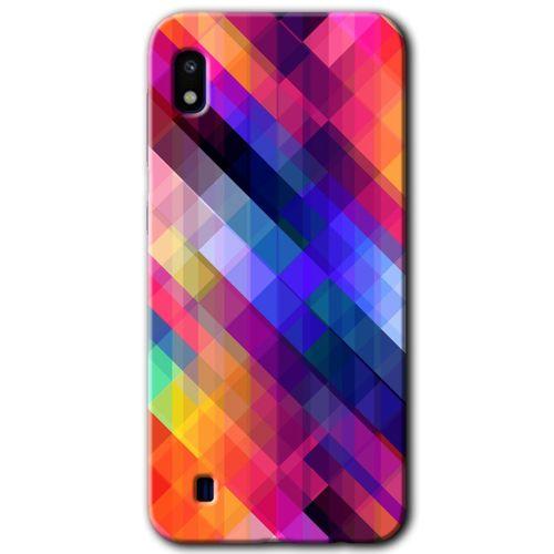 MRCİLETİSİM MRCİLETİSİM Samsung Galaxy A10 Kılıf HD Desen Baskılı Arka Kapak + Temperli Cam - Multi Oblique