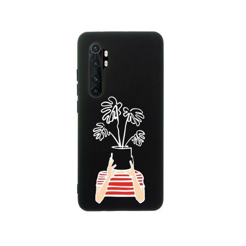 Xiaomi Note 10 Lite Mood Plants Premium Silikonlu Siyah Telefon Kılıfı