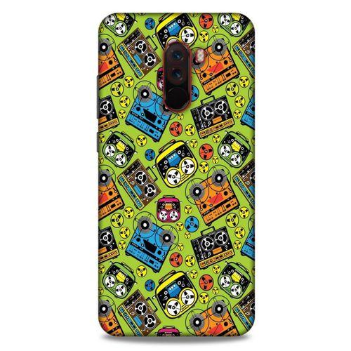 Retro (5) Desen Koruma Kabı Renkli Xiaomi Pocophone F1 Kılıf