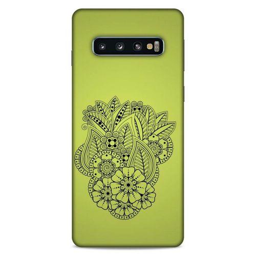 Lopard Samsung Galaxy S10 Uyumlu Kılıf Tattoo's (40) Fit Silikon Kılıf Çiçek Dövmesi