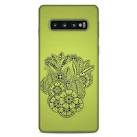 Lopard Samsung Galaxy S10 Uyumlu Kılıf Tattoo's (40) Fit Silikon Kılıf Çiçek Dövmesi