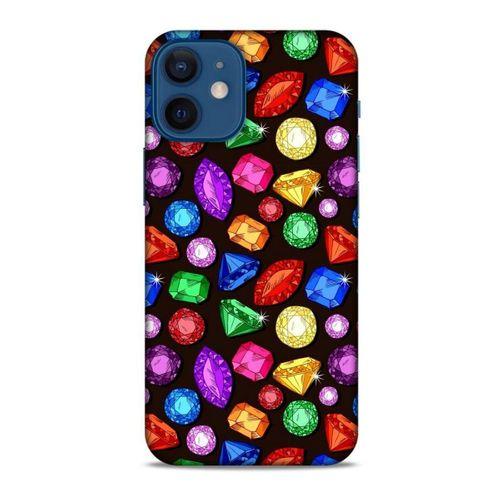 Apple iPhone 12 Mini Kılıf Baskılı Özel Seri Taşlı (5) Koruma Kabı