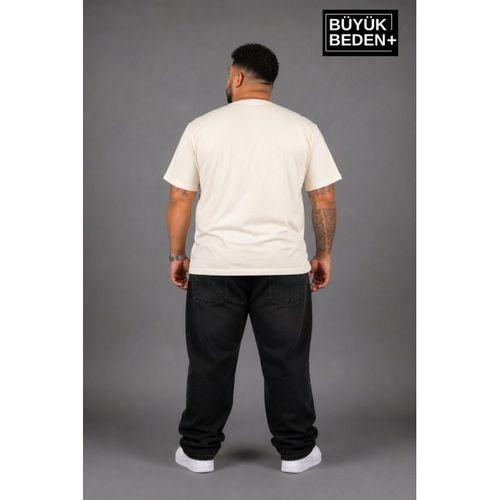 Süperlife Büyük Beden Erkek V Yaka Pamuklu Basic Tişört Lacivert 3XL-6XL SPR26BTS509