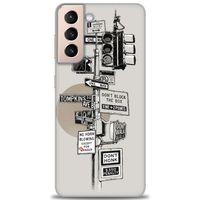 Samsung Galaxy S21 Kılıf HD Baskılı Kılıf - Tabelalar + Tam Ekran Koruyucu